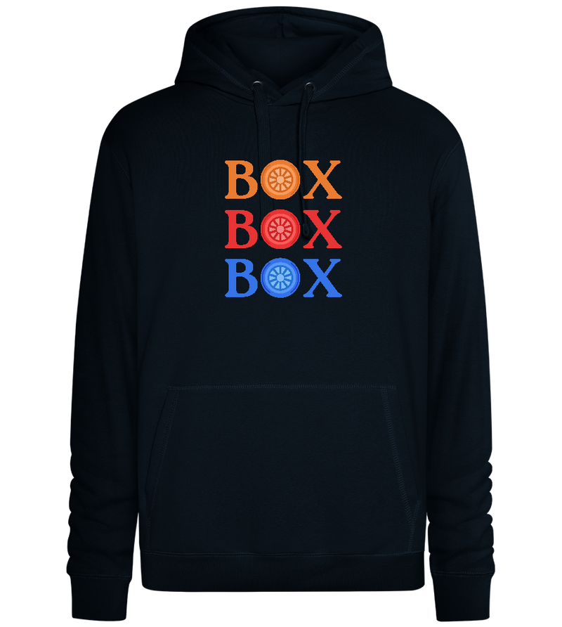 Box Box Box Design - Premium unisex hoodie_BLACK_front