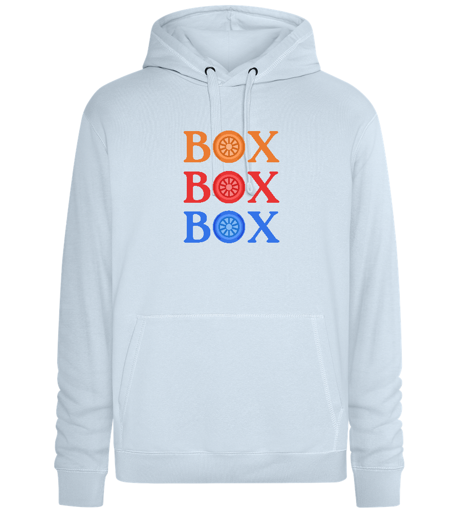 Box Box Box Design - Premium unisex hoodie_CREAMY BLUE_front