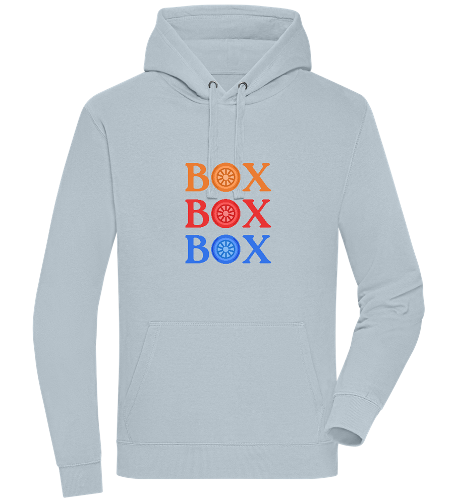 Box Box Box Design - Premium unisex hoodie_CREAMY BLUE_front