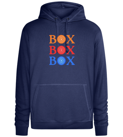 Box Box Box Design - Premium unisex hoodie_DENIM CHINA_front