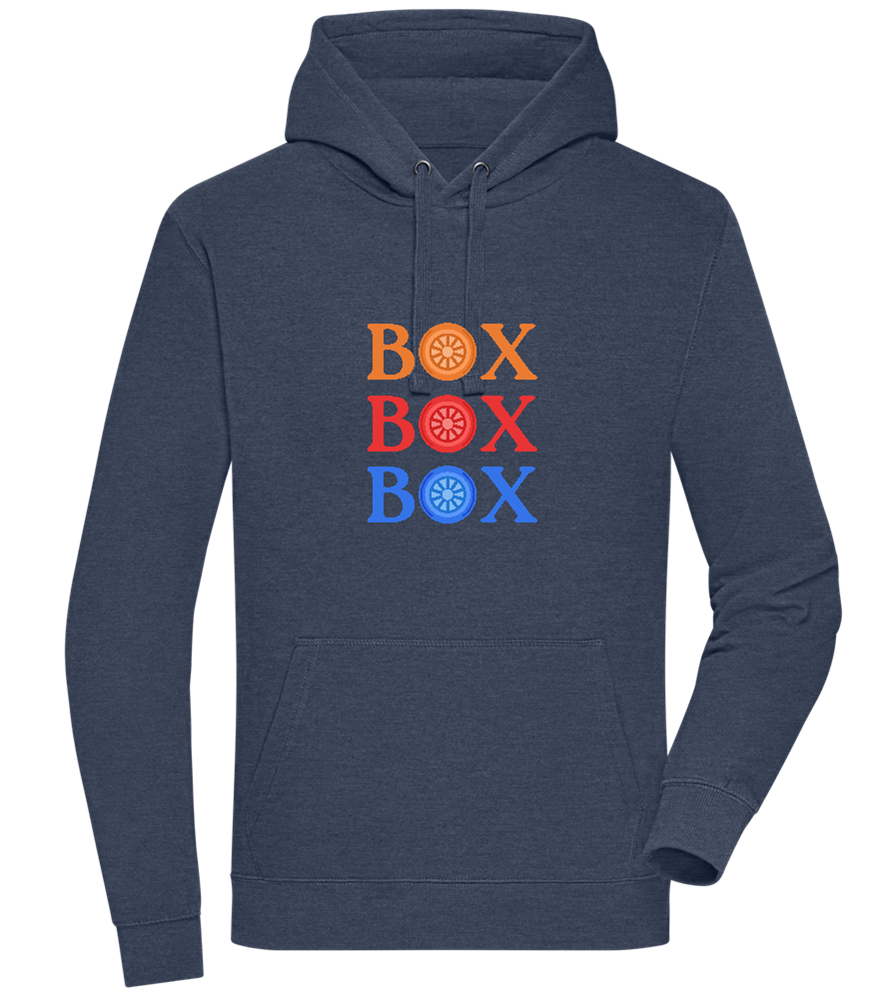 Box Box Box Design - Premium unisex hoodie_DENIM CHINA_front