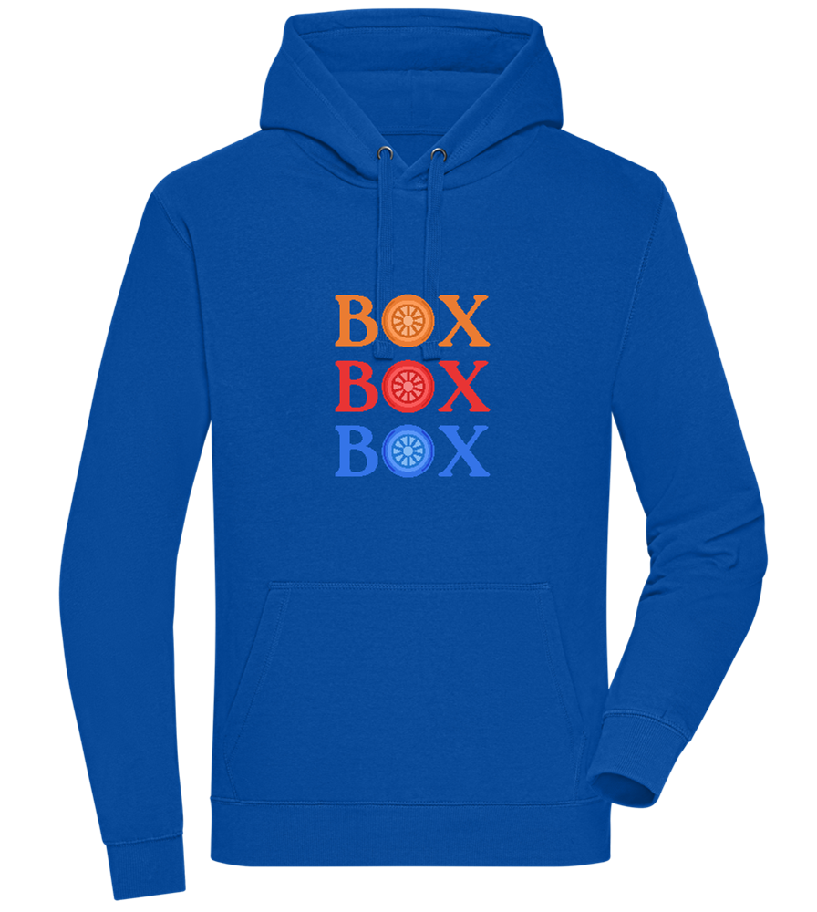 Box Box Box Design - Premium unisex hoodie_ROYAL_front