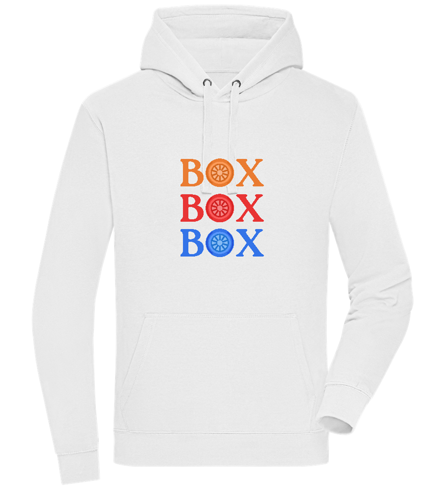 Box Box Box Design - Premium unisex hoodie_WHITE_front