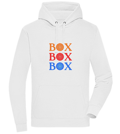 Box Box Box Design - Premium unisex hoodie_WHITE_front