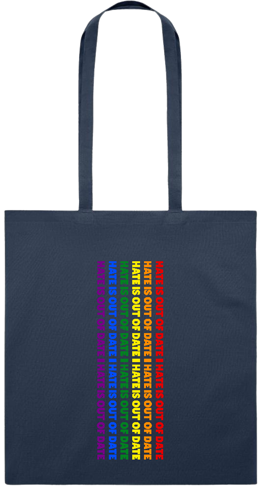 Hate is Out of Date Design - Premium colored cotton tote bag_FRENCH NAVY_front