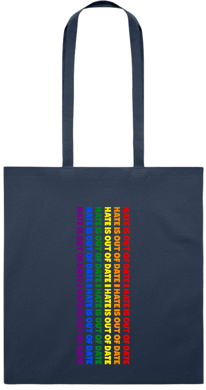 Hate is Out of Date Design - Premium colored cotton tote bag_FRENCH NAVY_front