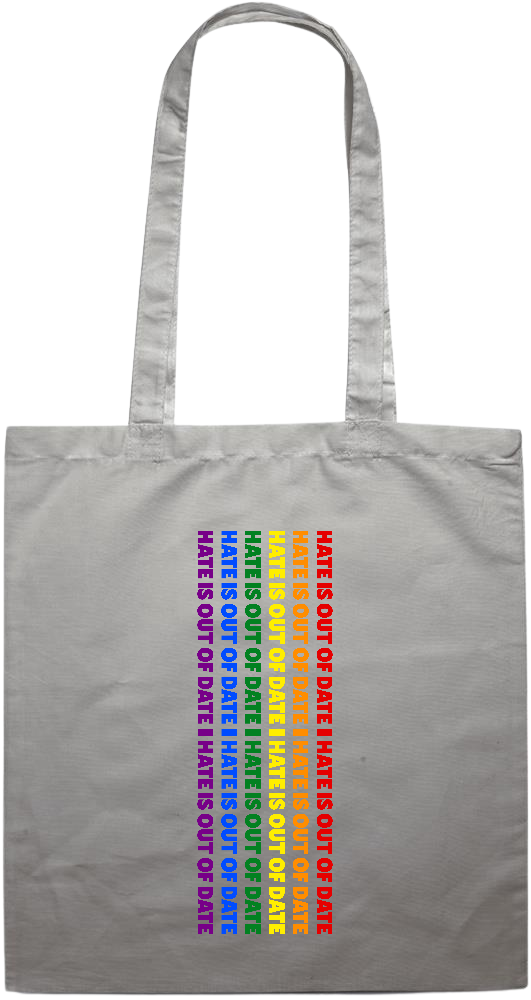 Hate is Out of Date Design - Premium colored cotton tote bag_GREY_front