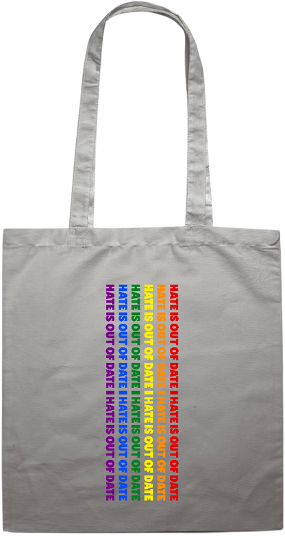 Hate is Out of Date Design - Premium colored cotton tote bag_GREY_front