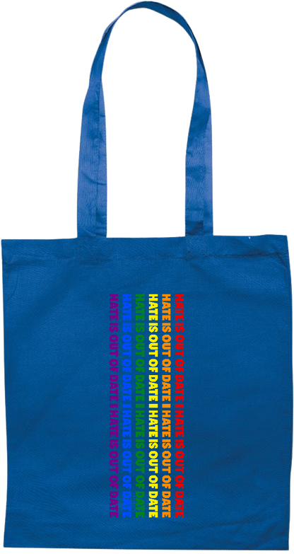 Hate is Out of Date Design - Premium colored cotton tote bag_ROYAL BLUE_front