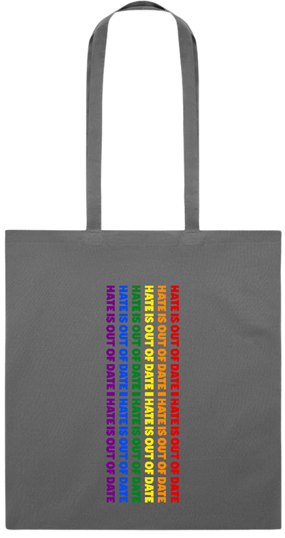 Hate is Out of Date Design - Premium colored cotton tote bag_STONE GREY_front