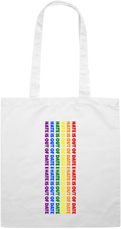 Hate is Out of Date Design - Premium colored cotton tote bag_WHITE_front