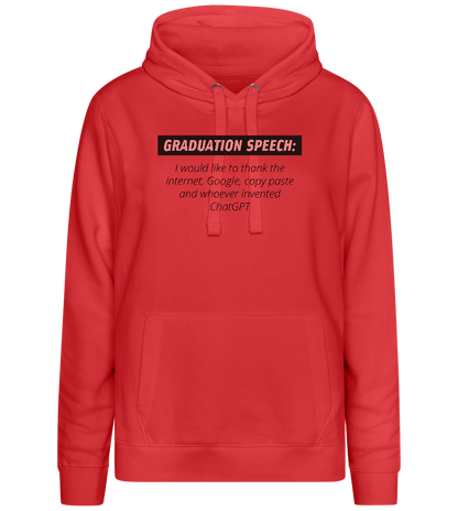 Graduation Speech Design - Premium women's hoodie_RED_front