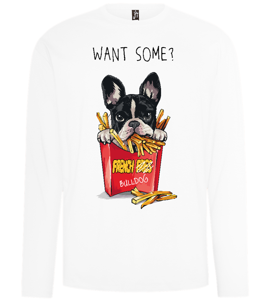 French Fries Design - Comfort men's long sleeve t-shirt_WHITE_front