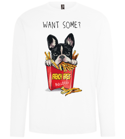 French Fries Design - Comfort men's long sleeve t-shirt_WHITE_front