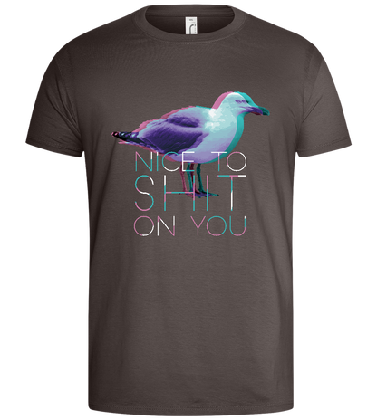 Sassy Seagull Design - Basic men's t-shirt_DARK GRAY_front