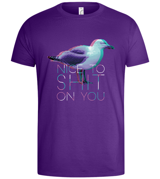 Sassy Seagull Design - Basic men's t-shirt_DARK PURPLE_front