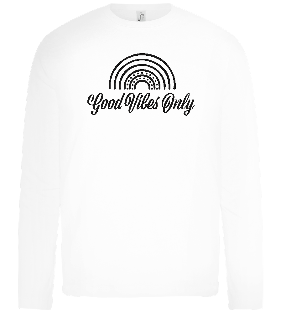 Good Vibes Only Rainbow Design - Premium kids long sleeve t-shirt_WHITE_front