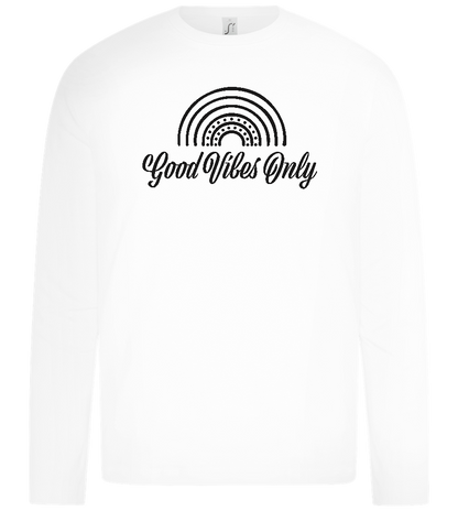 Good Vibes Only Rainbow Design - Premium kids long sleeve t-shirt_WHITE_front