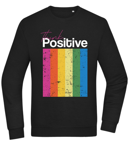 Think Positive Rainbow Design - Comfort Essential Unisex Sweater_BLACK_front