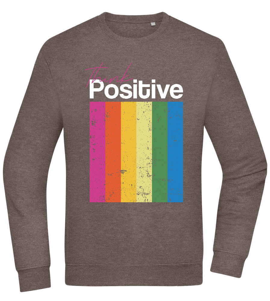 Think Positive Rainbow Design - Comfort Essential Unisex Sweater_CHARCOAL CHIN_front