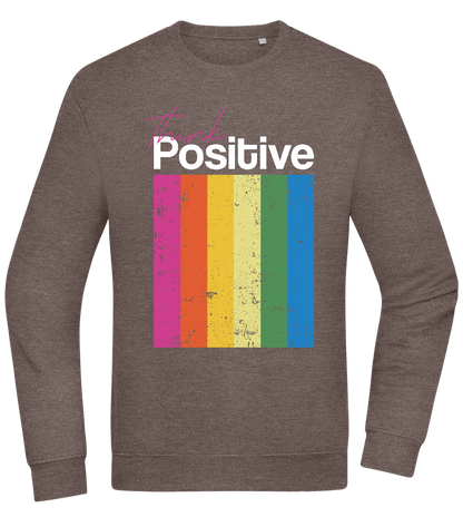 Think Positive Rainbow Design - Comfort Essential Unisex Sweater_CHARCOAL CHIN_front