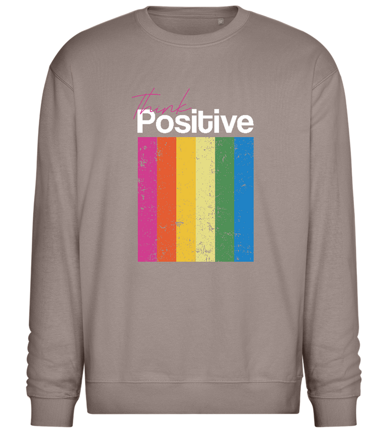 Think Positive Rainbow Design - Comfort Essential Unisex Sweater_CHARCOAL CHIN_front