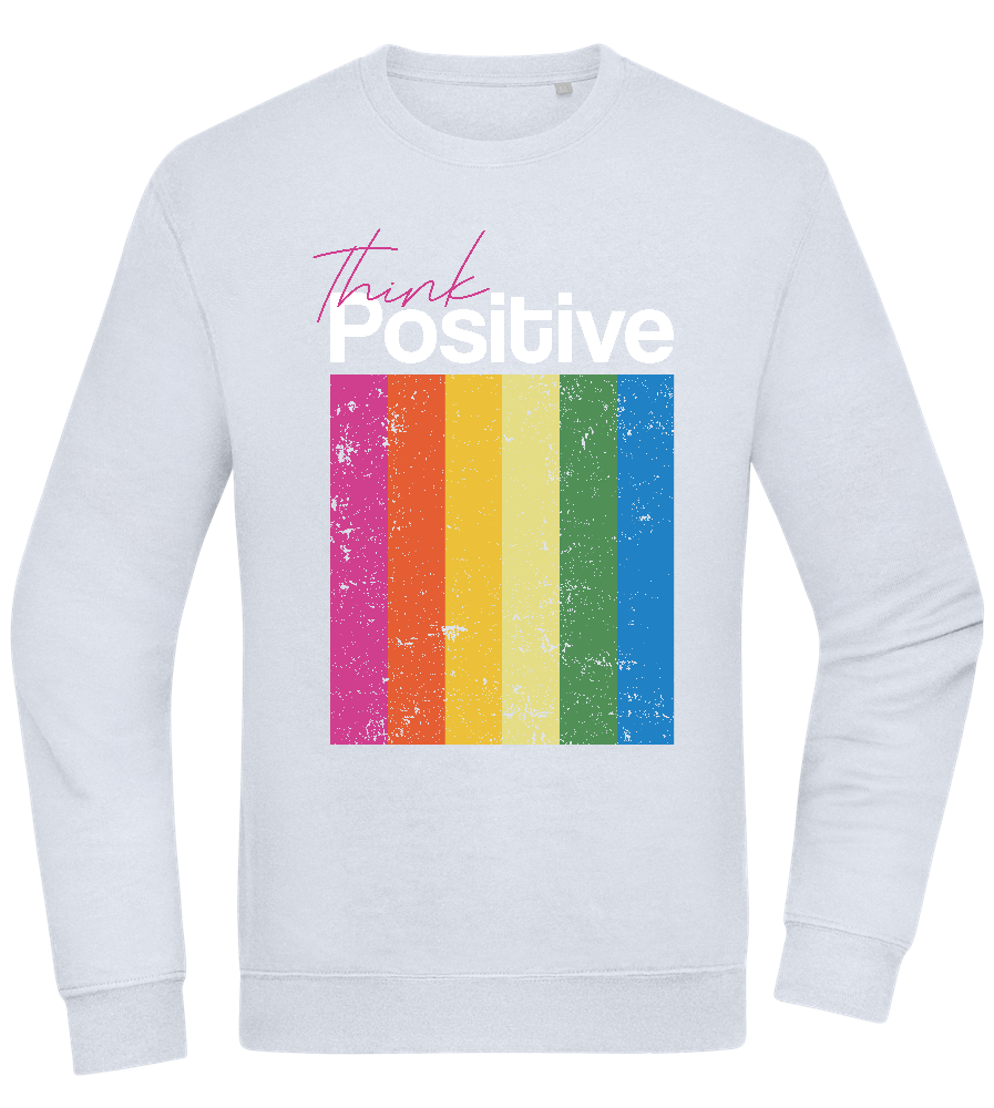 Think Positive Rainbow Design - Comfort Essential Unisex Sweater_CREAMY BLUE_front