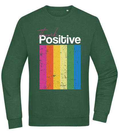 Think Positive Rainbow Design - Comfort Essential Unisex Sweater_GREEN BOTTLE_front