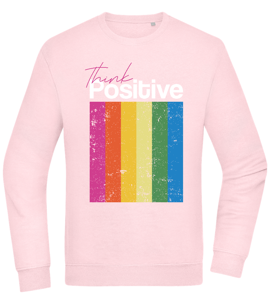 Think Positive Rainbow Design - Comfort Essential Unisex Sweater_LIGHT PEACH ROSE_front