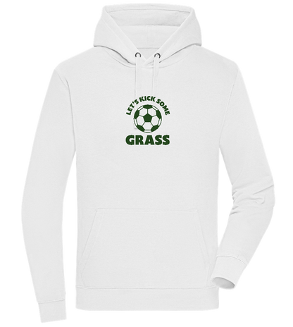 Let's Kick Some Grass Design - Premium unisex hoodie_WHITE_front