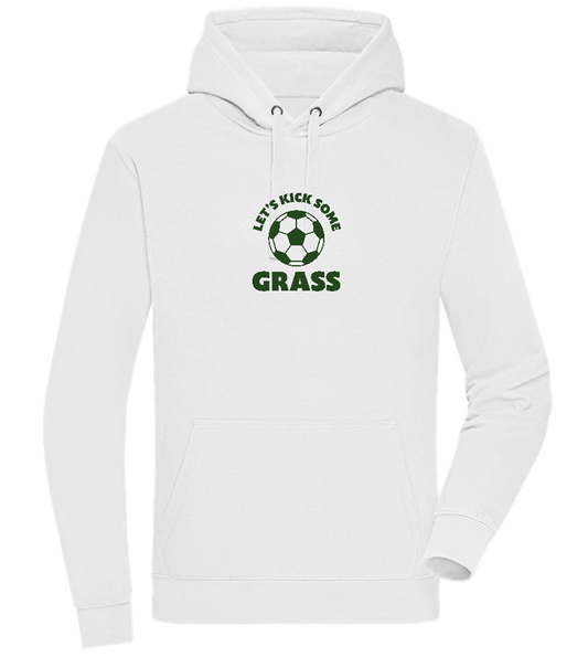 Let's Kick Some Grass Design - Premium unisex hoodie_WHITE_front