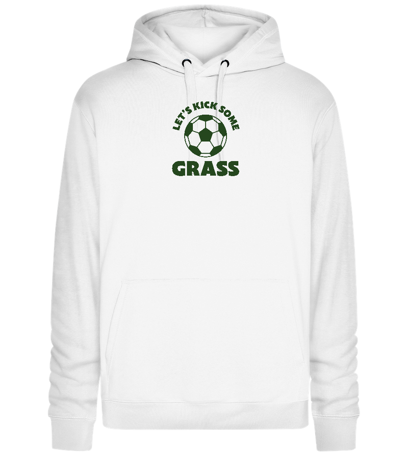 Let's Kick Some Grass Design - Premium unisex hoodie_WHITE_front