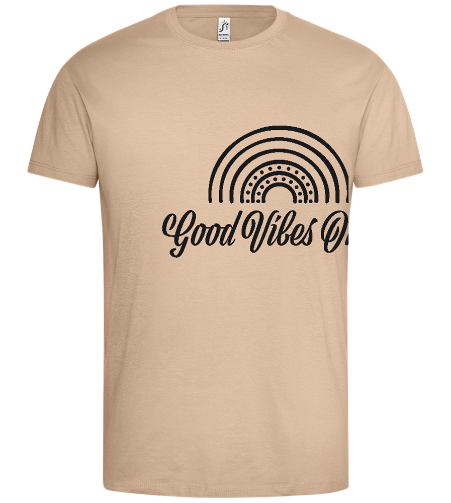 Good Vibes Only Design - Premium men's t-shirt_SAND_front