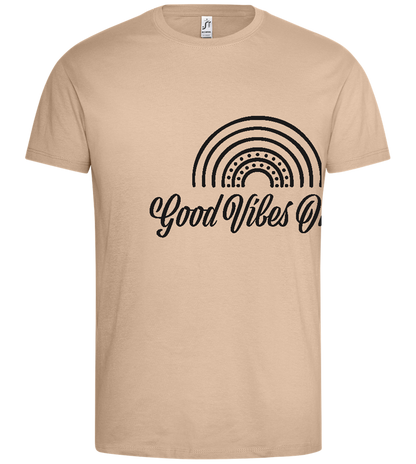 Good Vibes Only Design - Premium men's t-shirt_SAND_front