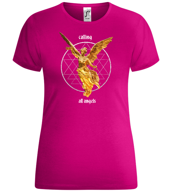 Calling All Angels Design - Comfort women's t-shirt_FUCHSIA_front