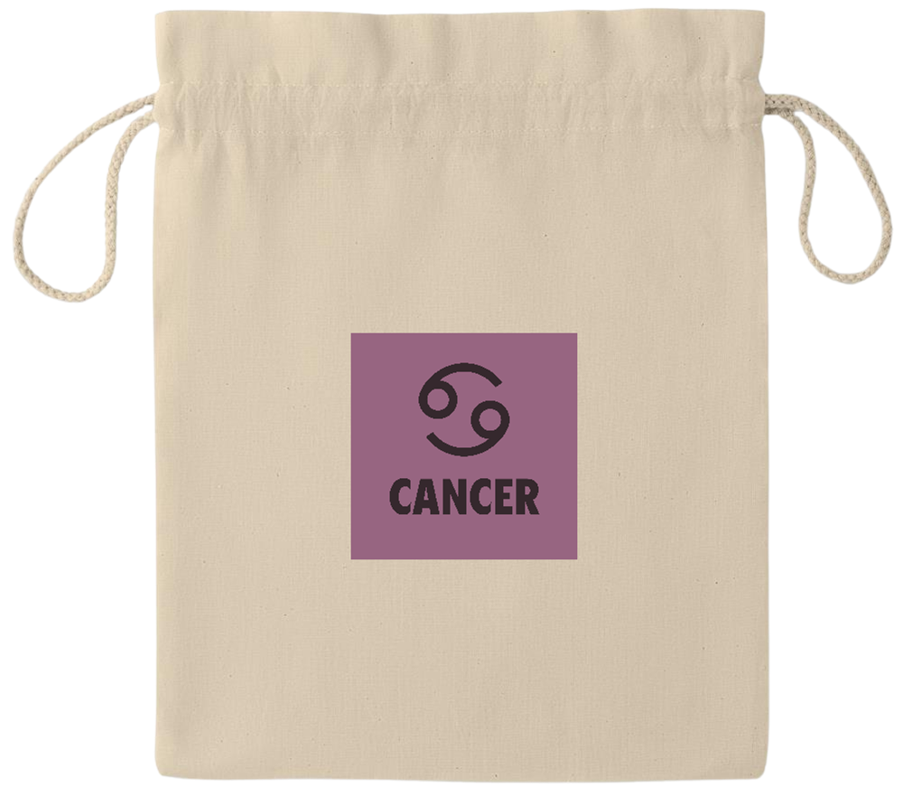 Zodiac Cancer Design - Essential medium drawcord gift bag_BEIGE_front