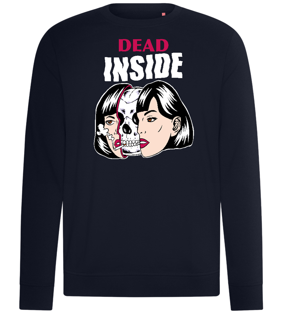 Dead Inside Skull Design - Comfort unisex sweater_FRENCH NAVY_front