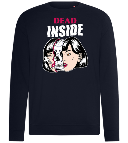 Dead Inside Skull Design - Comfort unisex sweater_FRENCH NAVY_front