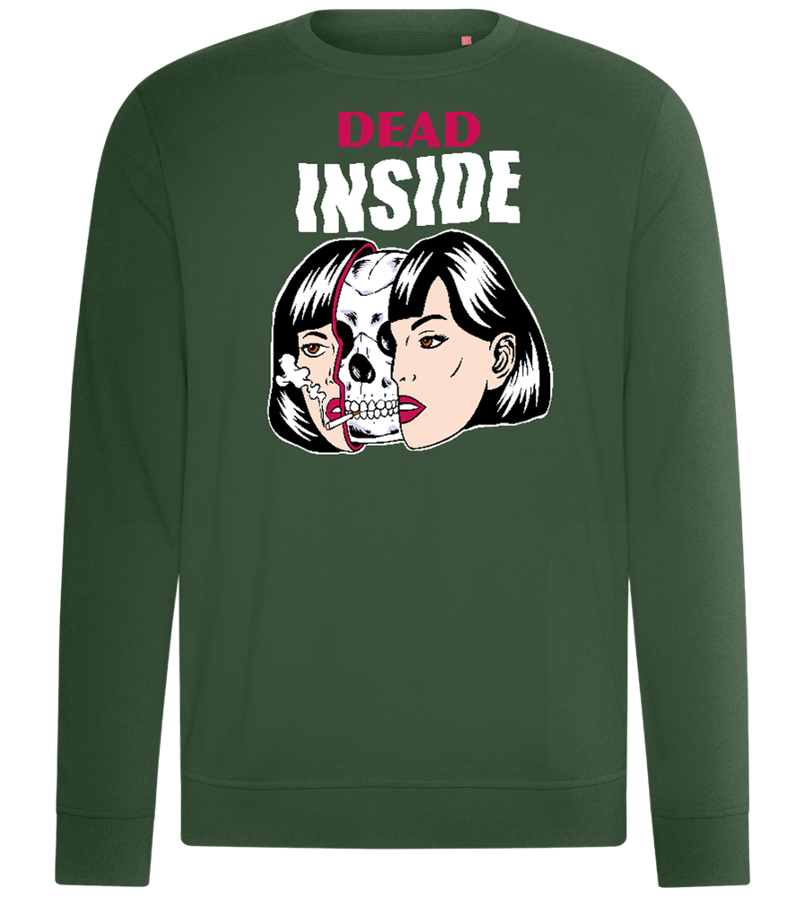 Dead Inside Skull Design - Comfort unisex sweater_GREEN BOTTLE_front