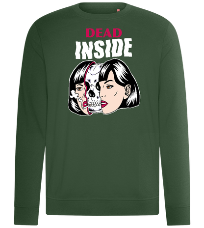 Dead Inside Skull Design - Comfort unisex sweater_GREEN BOTTLE_front