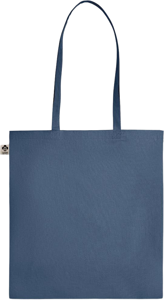 Coolest Teacher Ever Design - Essential colored organic cotton tote bag_BLUE_back