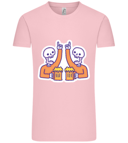 Two Skeleton Beers Design - Comfort Unisex T-Shirt_CANDY PINK_front