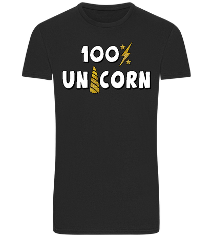 100 Percent Unicorn Design - Basic Unisex T-Shirt_DEEP BLACK_front