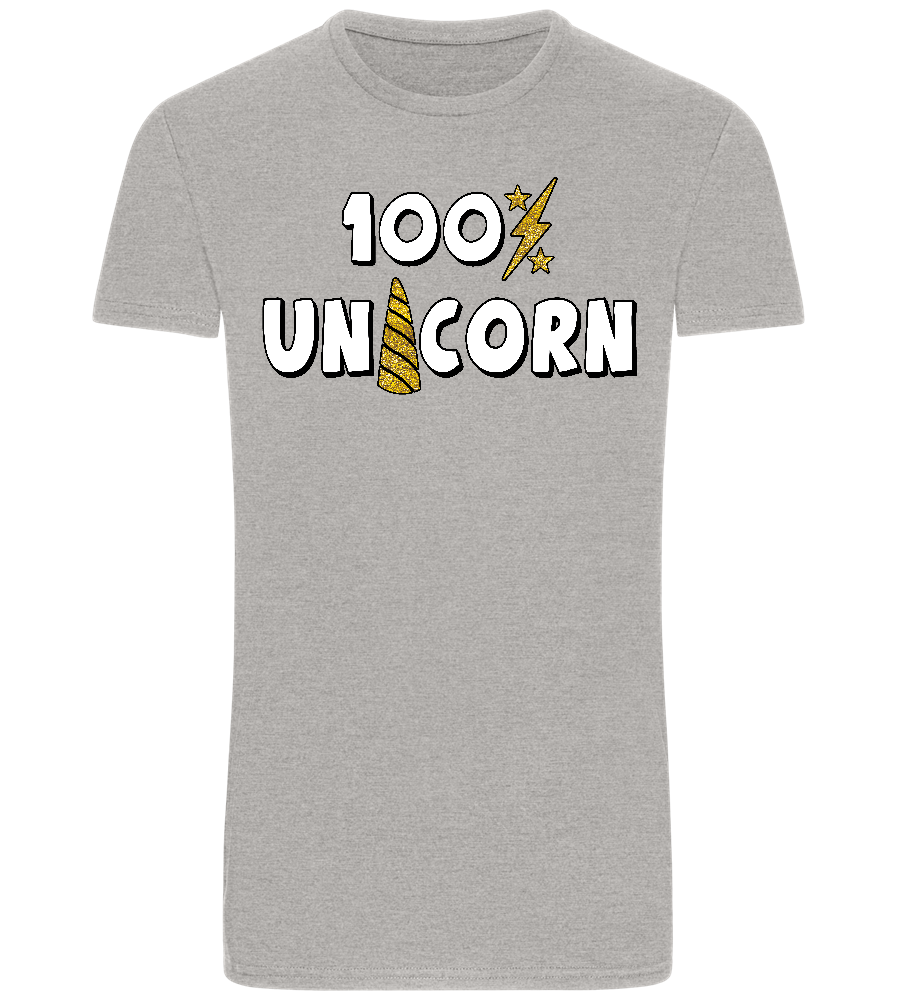 100 Percent Unicorn Design - Basic Unisex T-Shirt_ORION GREY_front