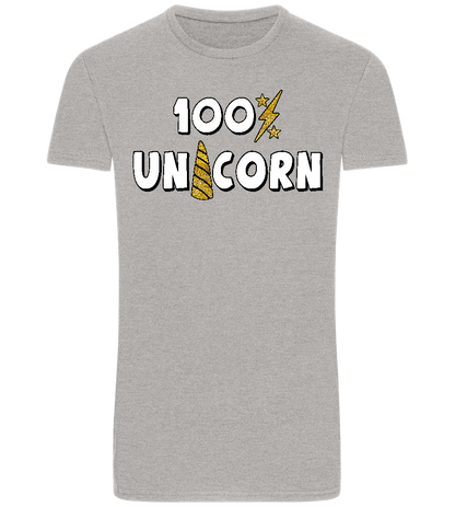 100 Percent Unicorn Design - Basic Unisex T-Shirt_ORION GREY_front
