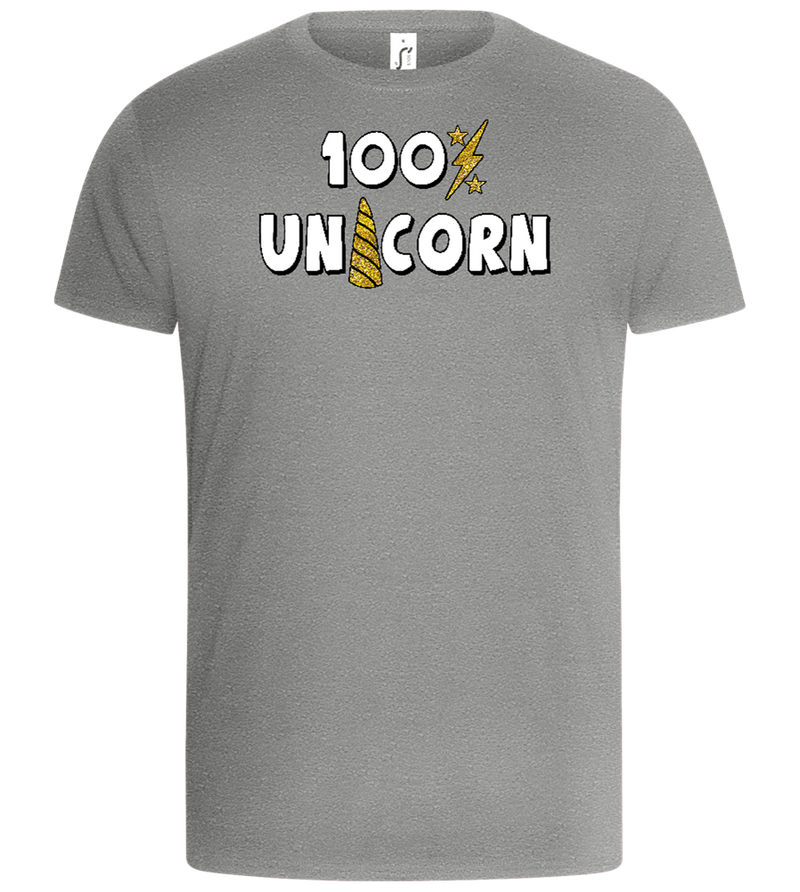 100 Percent Unicorn Design - Basic Unisex T-Shirt_ORION GREY_front