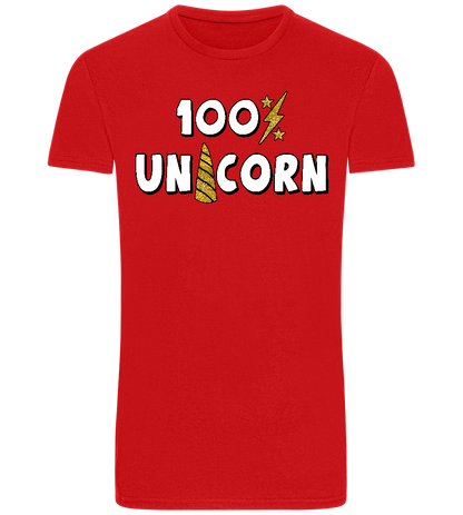 100 Percent Unicorn Design - Basic Unisex T-Shirt_RED_front