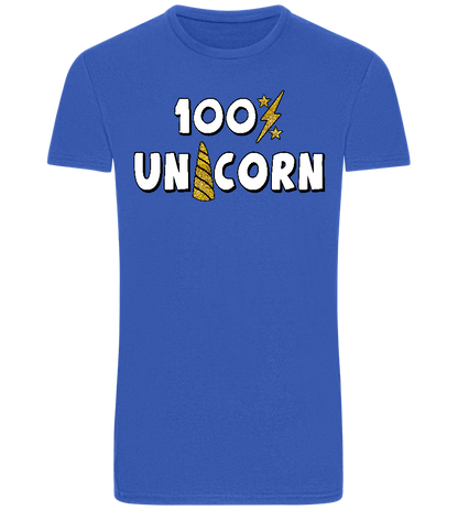 100 Percent Unicorn Design - Basic Unisex T-Shirt_ROYAL_front