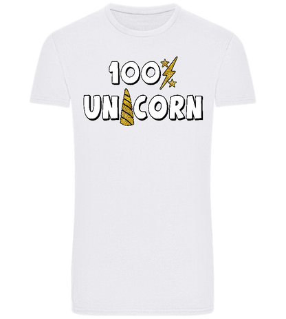 100 Percent Unicorn Design - Basic Unisex T-Shirt_WHITE_front