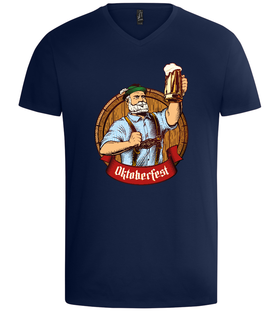 Oktoberfest Man Design - Basic men's v-neck t-shirt_MARINE_front